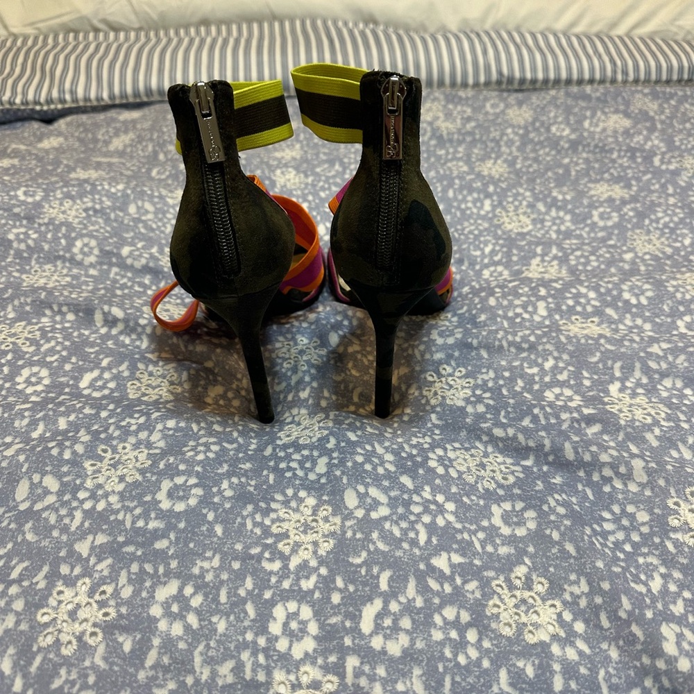 Jessica Simpson Multicolor Camo Strappy Heels - Picture 3 of 5